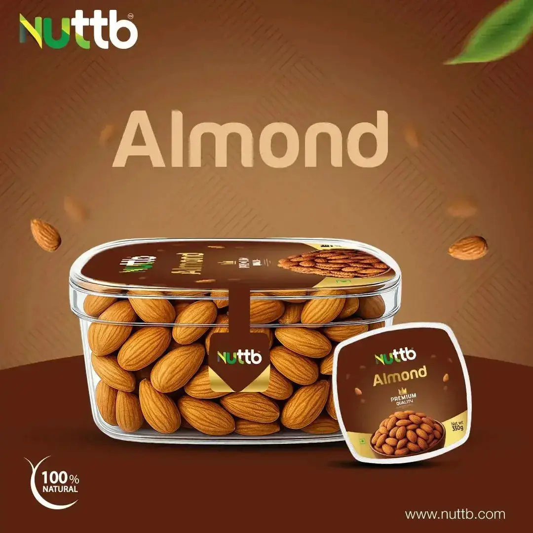 Experience the Luxury of NuttB Almond 350 g With Nuttb Premium Quality Nuts in Nuttb Golden Pack