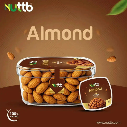 Experience the Luxury of NuttB Almond 350 g With Nuttb Premium Quality Nuts in Nuttb Golden Pack