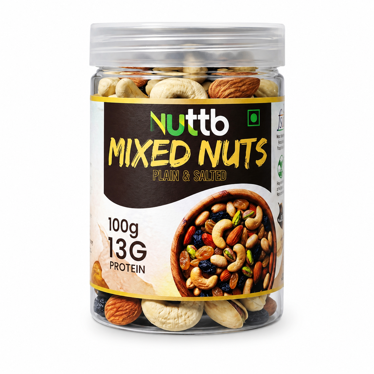 Nuttb Mixed Nuts 250g | Premium Dry Fruits Mix | Almond, Cashew, Pistachio & Raisins | High Protein Healthy Snack | 100% Natural | No Preservatives