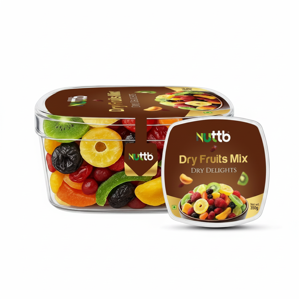Nuttb Premium Dry Fruits Mix – Kiwi, Strawberry, Cherry, Papaya, Cranberry & Pineapple | Healthy Natural Fruit Blend 350g