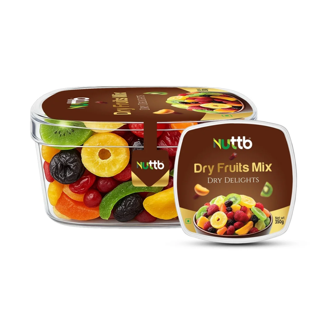 Nuttb Premium Dry Fruits Mix – Kiwi, Strawberry, Cherry, Papaya, Cranberry & Pineapple | Healthy Natural Fruit Blend 350g