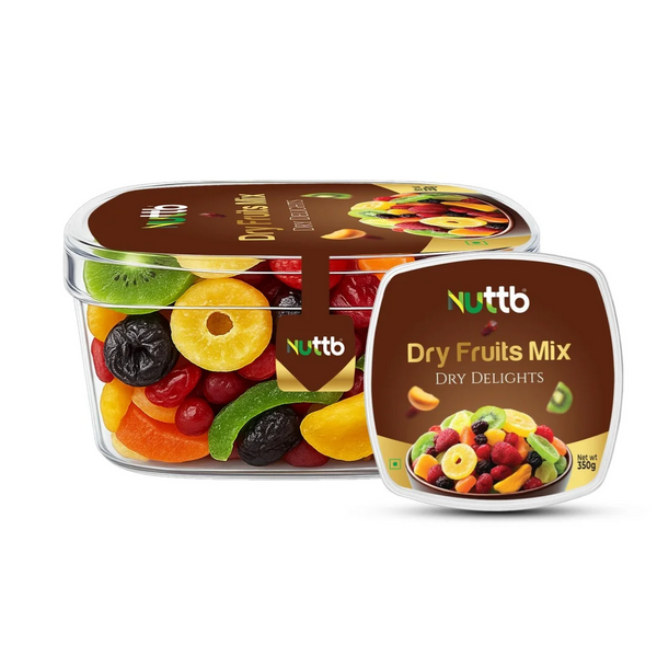 Nuttb Premium Dry Fruits Mix – Kiwi, Strawberry, Cherry, Papaya, Cranberry & Pineapple | Healthy Natural Fruit Blend 350g