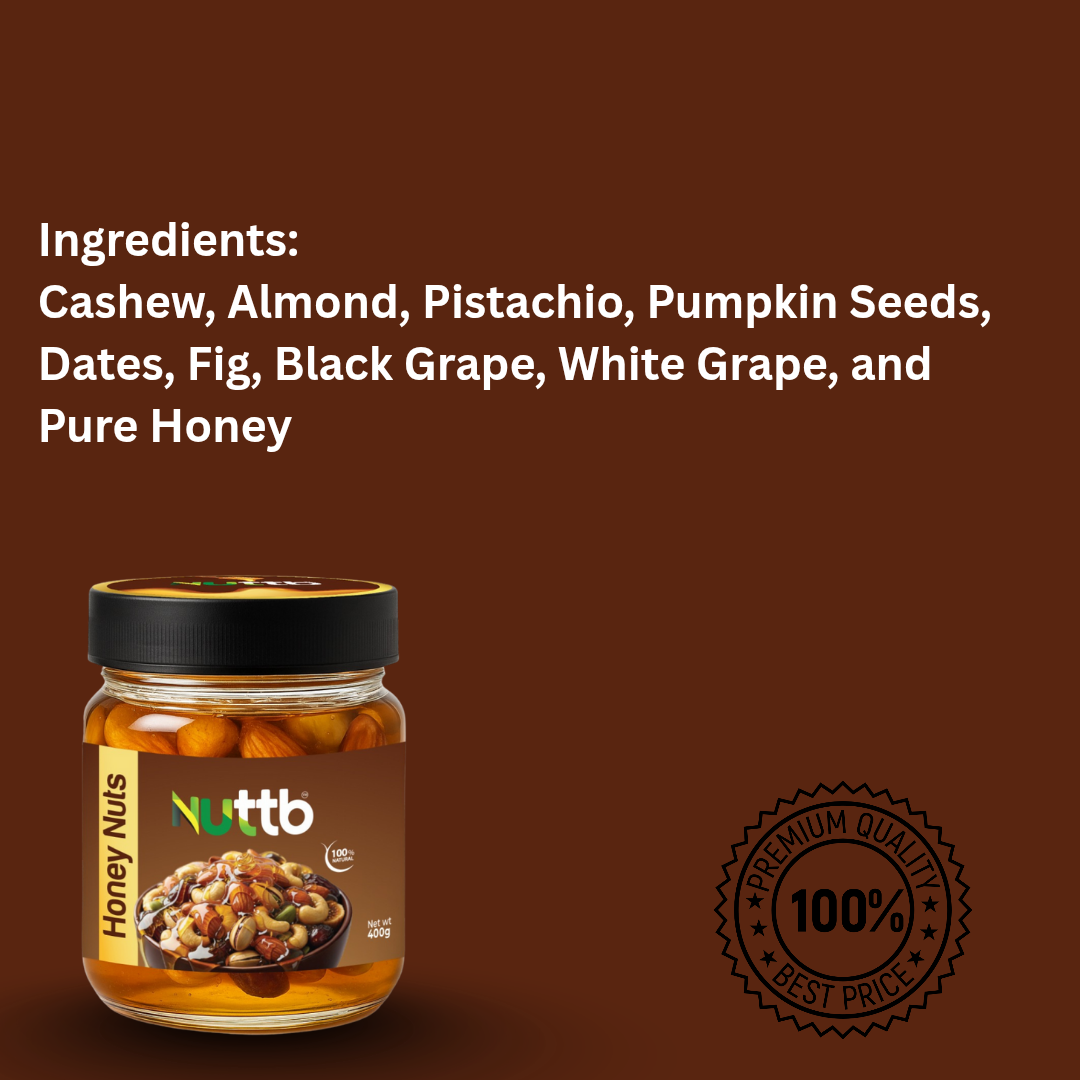 Nuttb Honey Nuts 400 g-Healthy Mixed Dry Fruits And Nuts